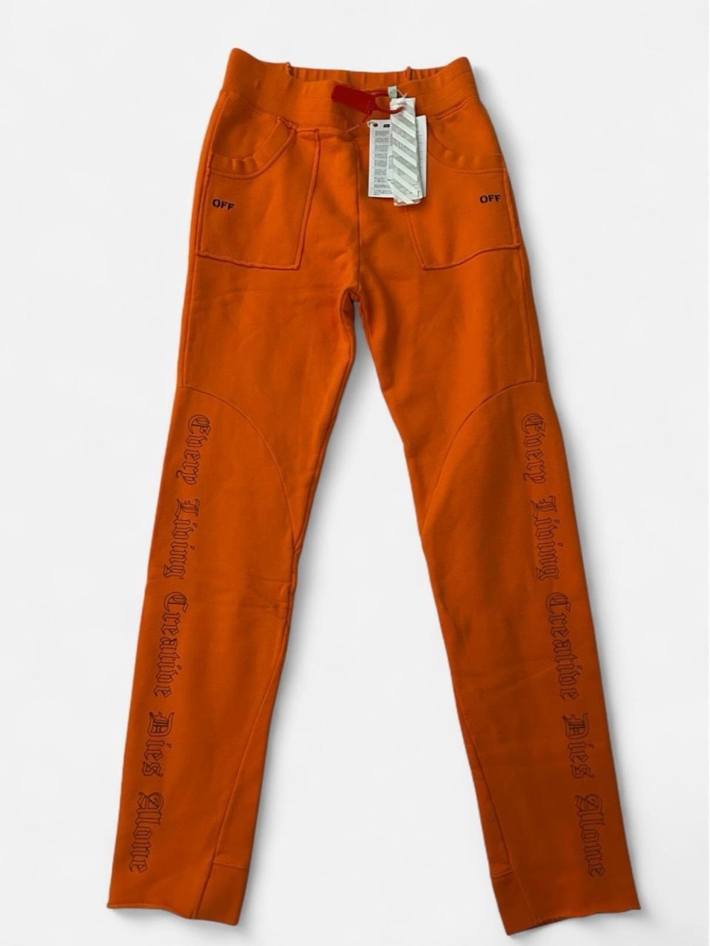 RARE Off-White X Vlone Virgil Abloe Orange Sweatpants Medium Limited Release NWT
